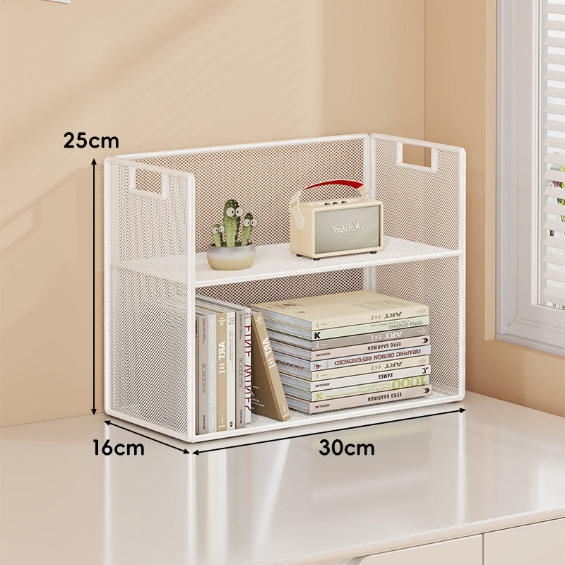 Mesh Stufiger Desktop-Organizer-Regal mit Griffausschnitten