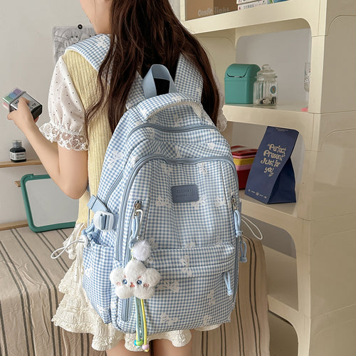 Stilvolle Karierten Druck Legere Rucksack Karnz