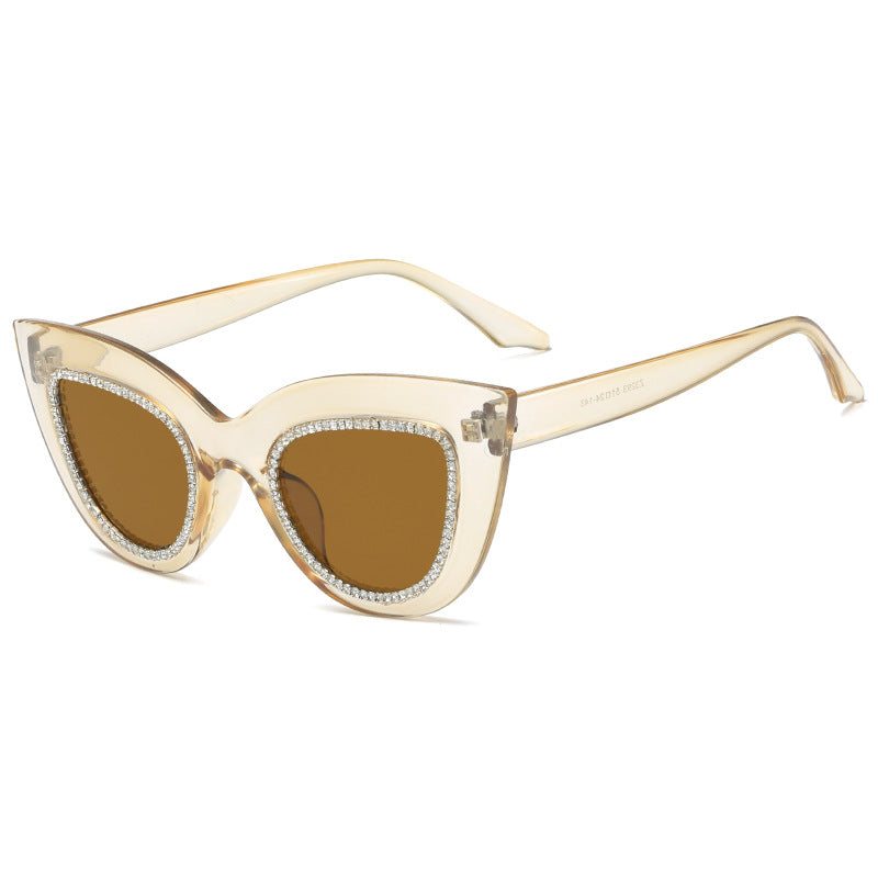 Damen Cat-Eye Sonnenbrille mit funkelnden Akzenten Karnz