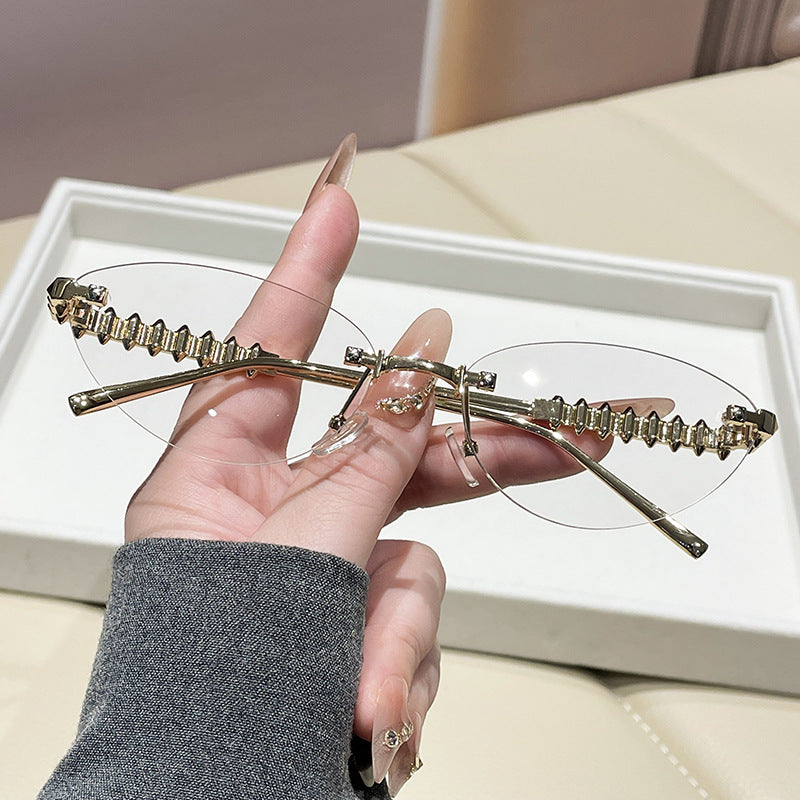 Damen modische Brille mit elegantem goldenen Rahmen Karnz
