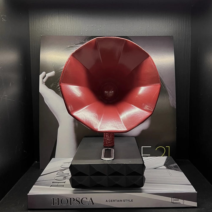 Vintage Dekorative Grammophon Skulptur