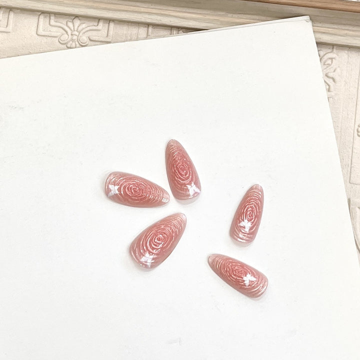 Künstlerisches floral-akzent druck auf nagelset Karnz