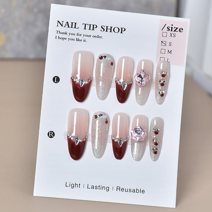Dekorative Glamour Druck-Auf Nagelverlängerungen Karnz