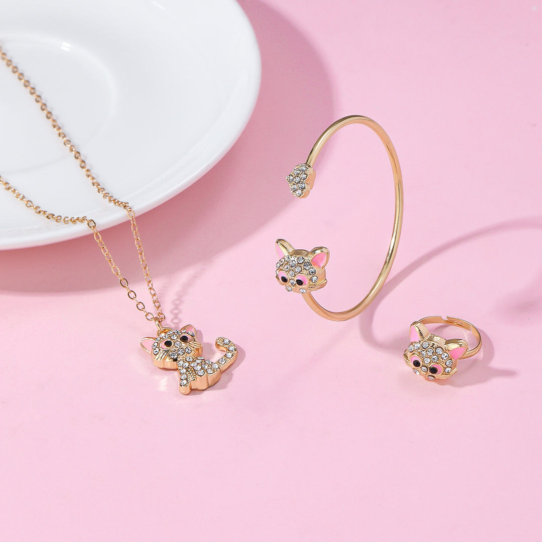 Verspieltes Katzen-Schmuckset Karnz