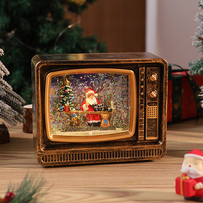 Beleuchtete Weihnachtslaterne mit Schnee- und Weihnachtsmotiv Karnz