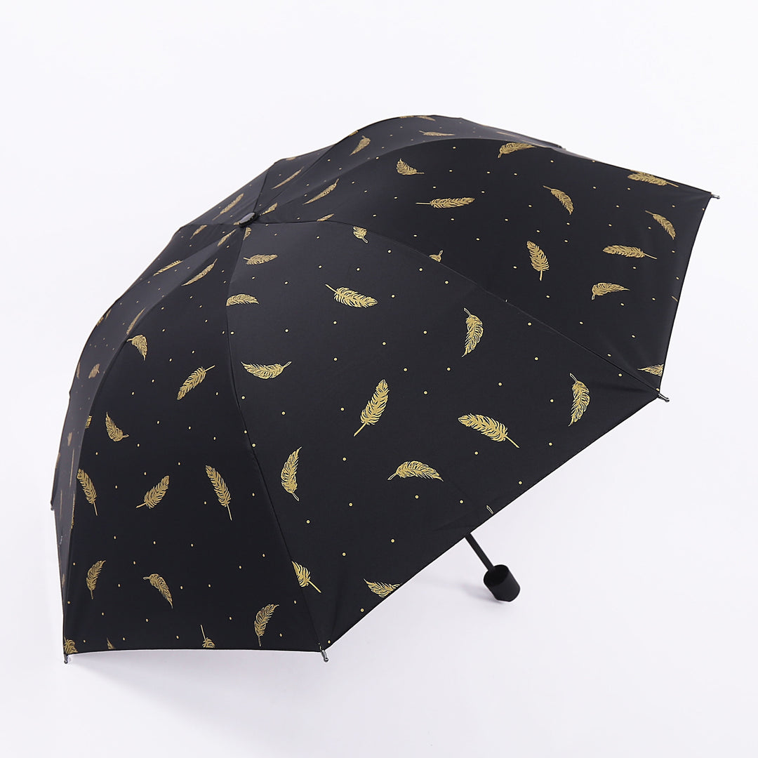 Damen Faltbarer Regenschirm mit elegantem Federdesign Karnz