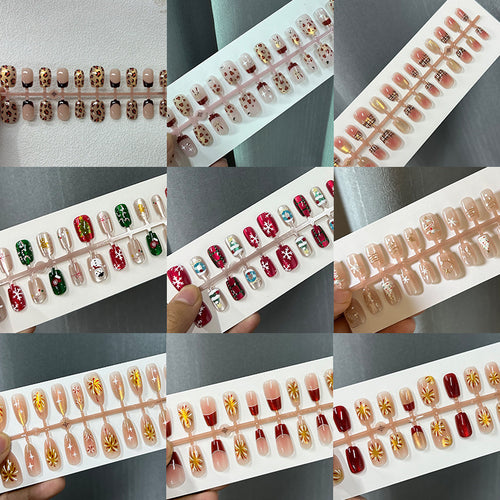 Künstlerisches Ombre Press-On Nagelspitzen Set Karnz