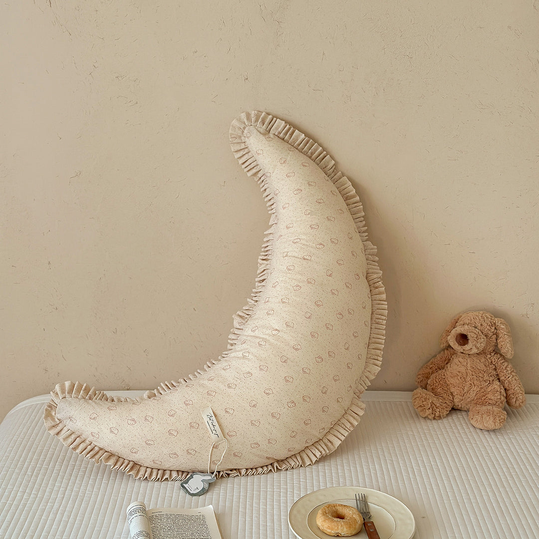 Ergonomisches Baumwoll-Mutterstillkissen mit Rüschendeck und Hasenmotiv