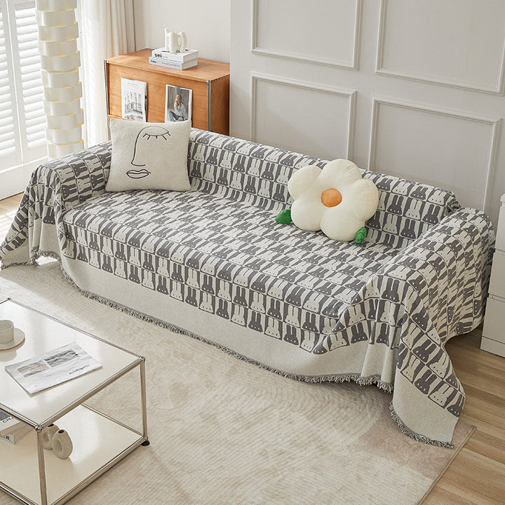 Gemütliche Kaninchenmuster Sofa-Wurfdecke