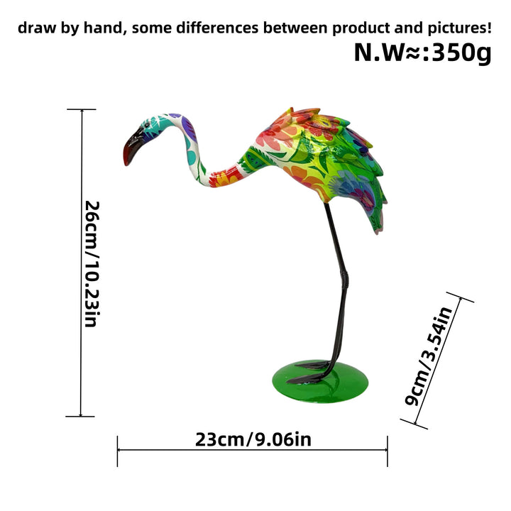 Künstlerisch gestaltete Flamingo Skulptur Karnz