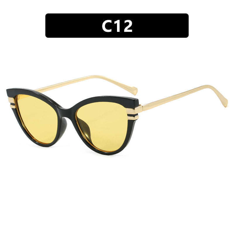 Damen Cat-Eye Sonnenbrille mit eleganten Metallakzenten Karnz