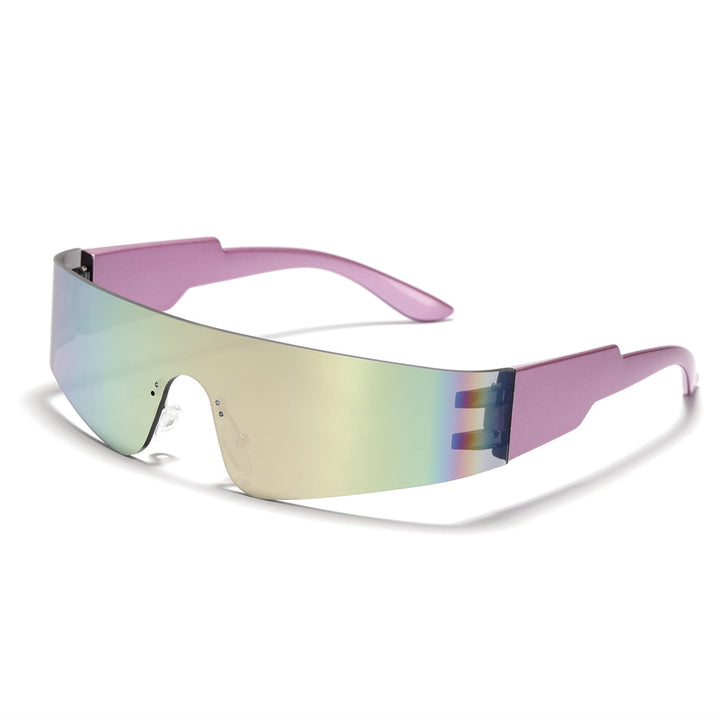 Damen futuristische Sport-Sonnenbrille mit optimalem UV-Schutz Karnz
