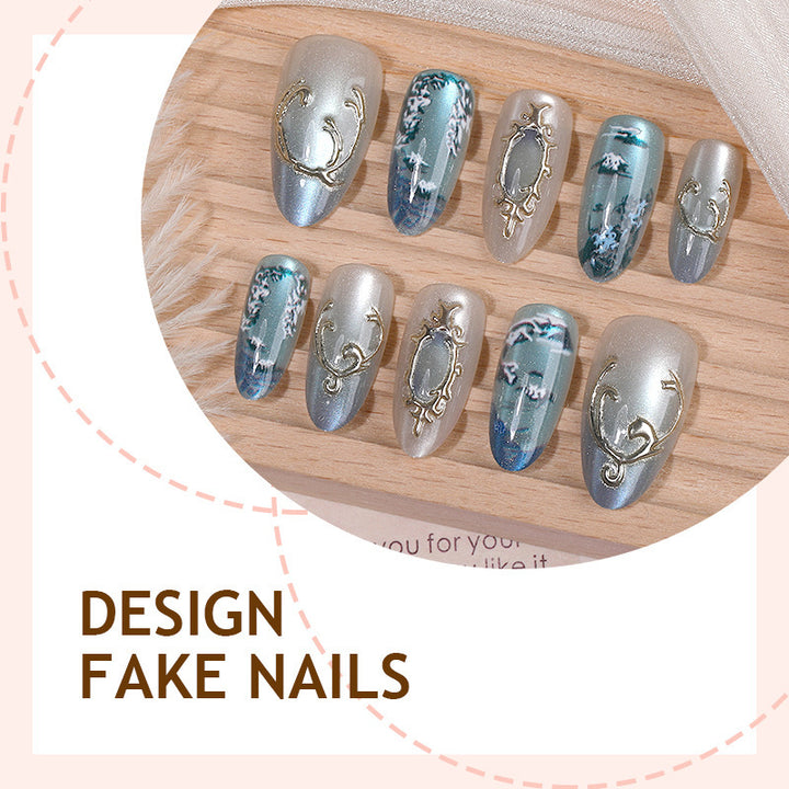 Luxus Kunstnagelset mit eleganten Glitzer- und 3D-Elementen Karnz