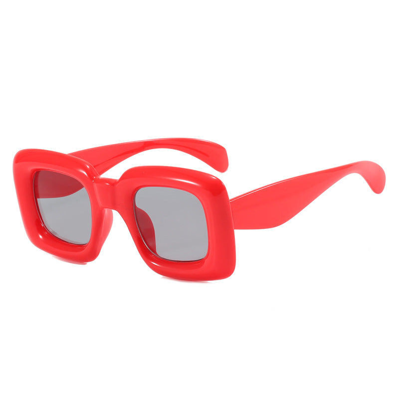Damen stilvolle quadratische Sonnenbrille mit breitem Rahmen Karnz
