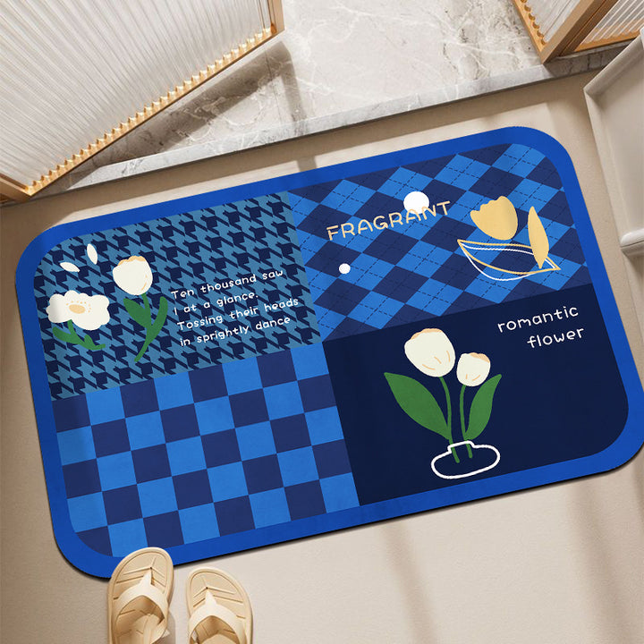 Plüsch Floral Dekorative Badematte