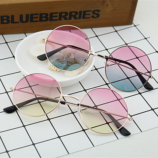 Damen runde Sonnenbrille mit stylischem Metallic-Rahmen Karnz