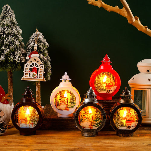 Nostalgische Weihnachtslaterne mit einladender Hirsch-Szenerie Karnz