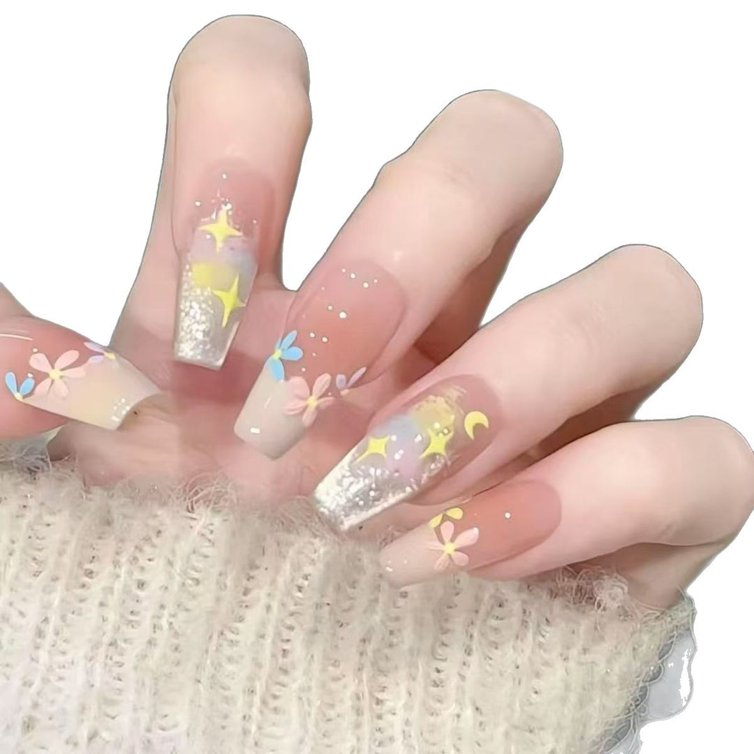Premium Floral Press-On Nail Set Karnz