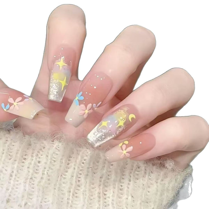 Premium Floral Press-On Nail Set Karnz