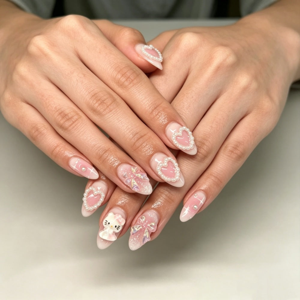 Künstlerisches Press-On-Nagelset mit himmlischem Design Karnz