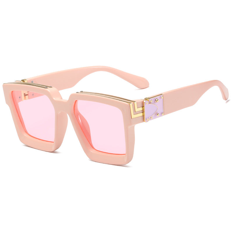 Damen quadratische Designer-Sonnenbrille mit auffälligem Rahmen Karnz