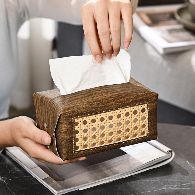 Dekorativer Rattan Muster Papiertaschenhalter Karnz