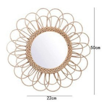 Dekorativer Wandspiegel Aus Rattan Karnz
