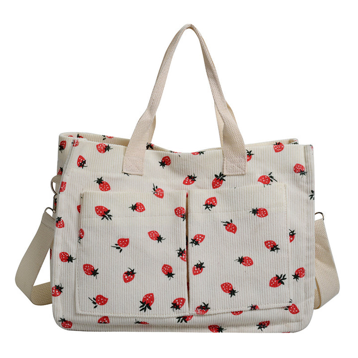 WoStylish Multi-Taschen Erdbeerprint Canvas Tragetasche Karnz