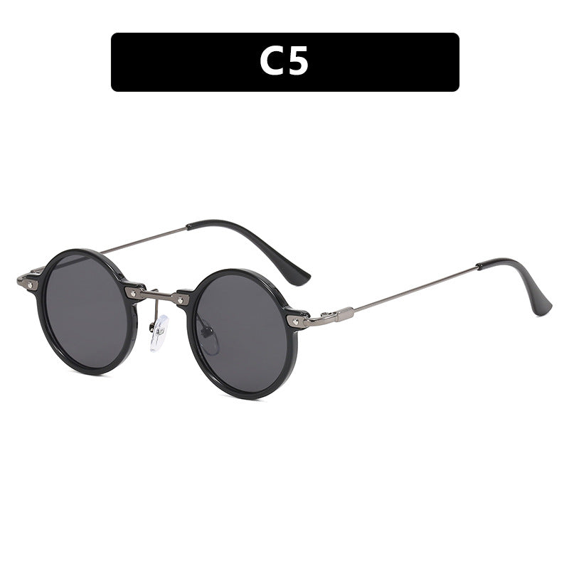 Damen modische runde Sonnenbrille mit stylischem Metallrahmen und polarisierenden Gläsern Karnz