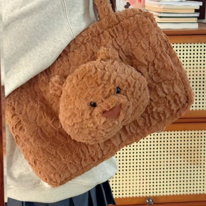 Süßes tierisches Plüsch-Shopper-Tasche