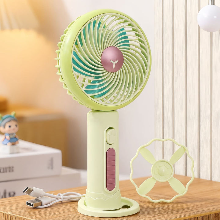 Damen Tragbarer Handventilator mit flexibler Neigungsverstellung und stufenloser Geschwindigkeitsregelung Karnz