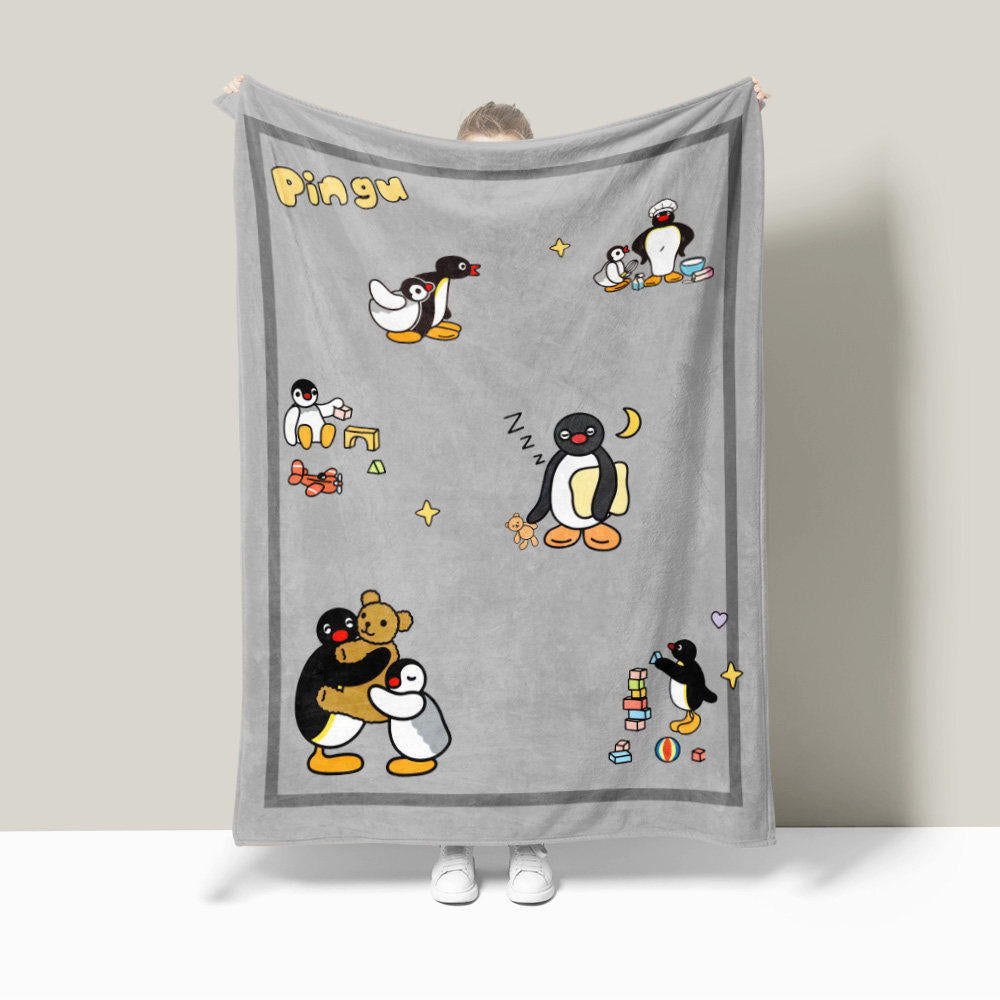 Lustige Illustrierte Pinguin Plüsch-Wurfdecke
