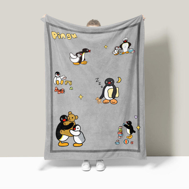 Lustige Illustrierte Pinguin Plüsch-Wurfdecke