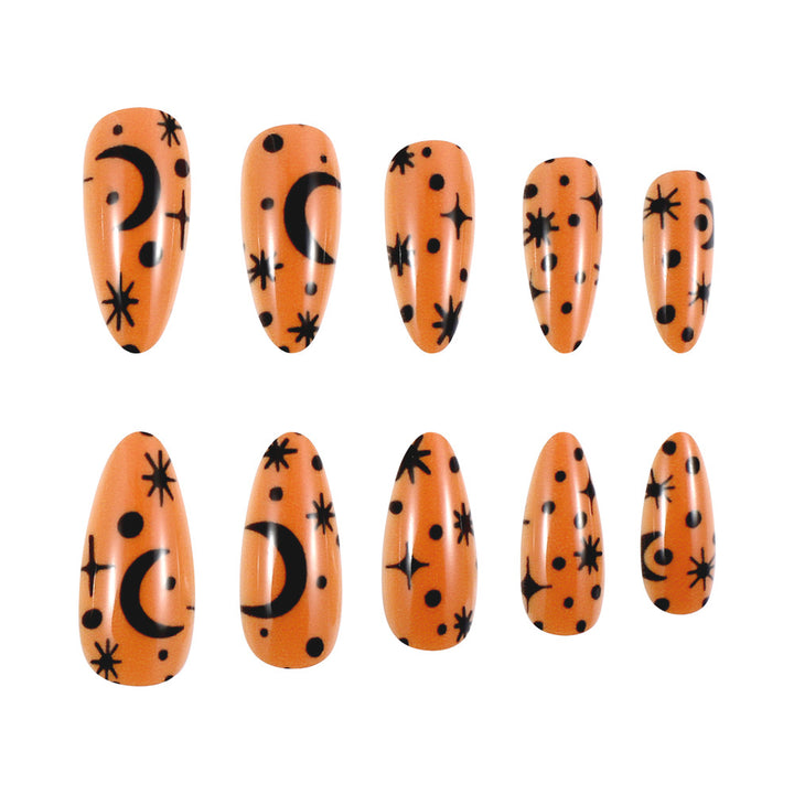Künstlerisches Press-On Nagelset mit kosmischem Design Karnz