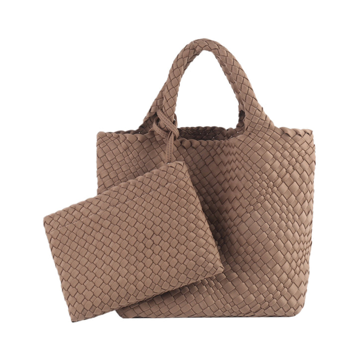 Geflochtene Handtasche mit Abnehmbarer Clutch Karnz