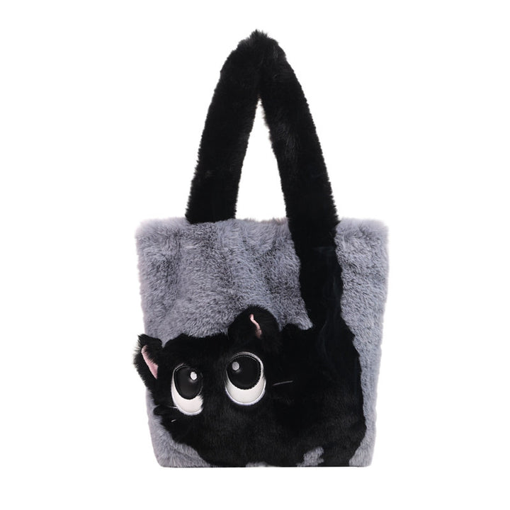 Plüsch Umhängetasche mit Katzenmotiv Karnz