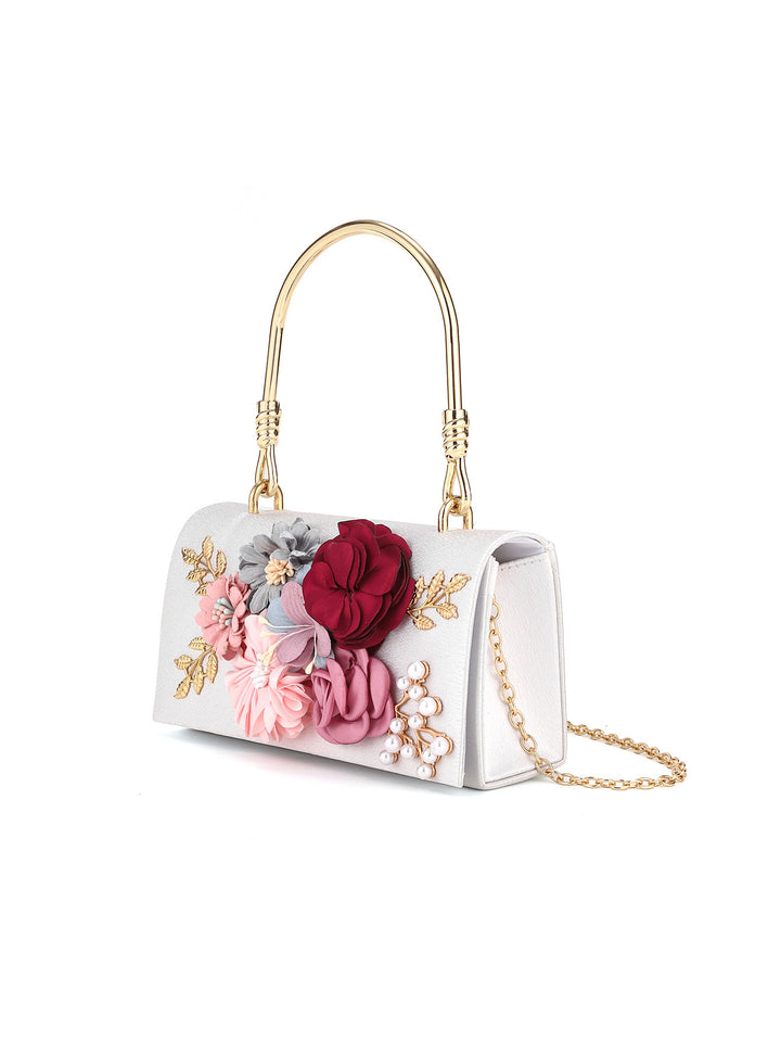 Blumengeschmückte Abendhandtasche