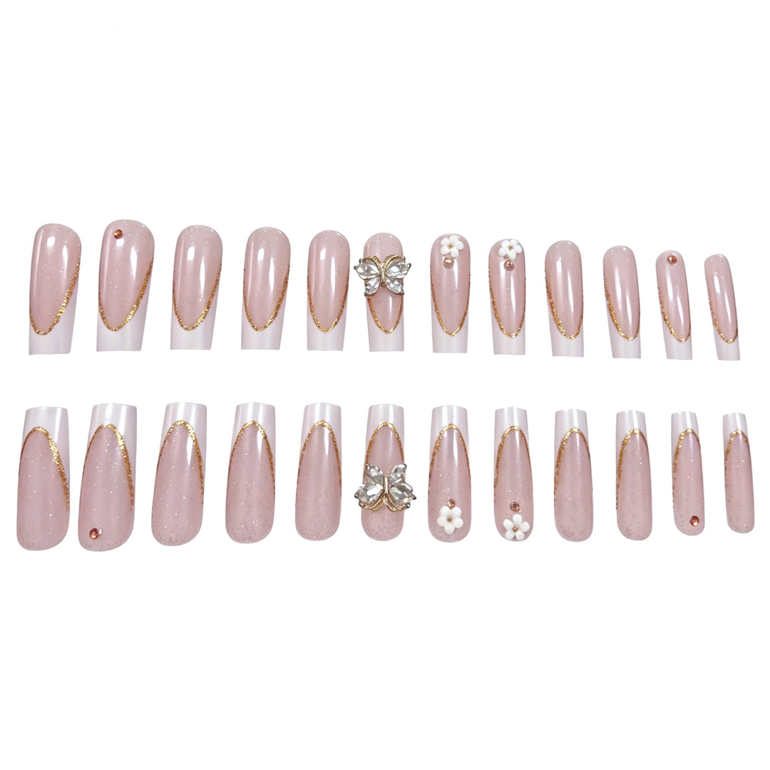 Elegante Blumennagelkunstverlängerungen Karnz