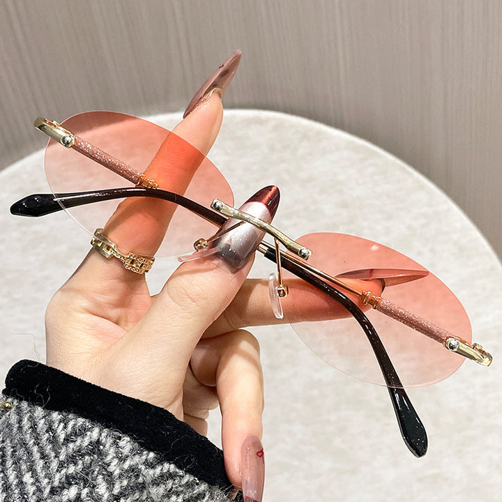 Damen extravagante modische Brille mit Glitzerelementen Karnz