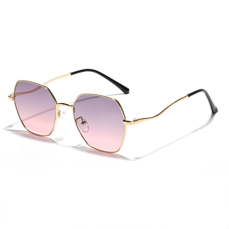 Damen geometrische Sonnenbrille mit hochwertigem Metallrahmen Karnz
