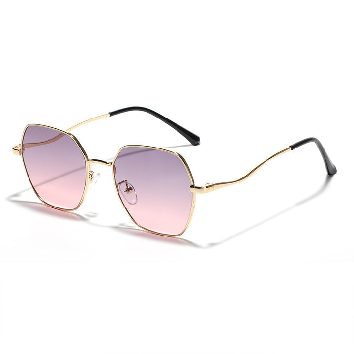 Damen geometrische Sonnenbrille mit hochwertigem Metallrahmen Karnz