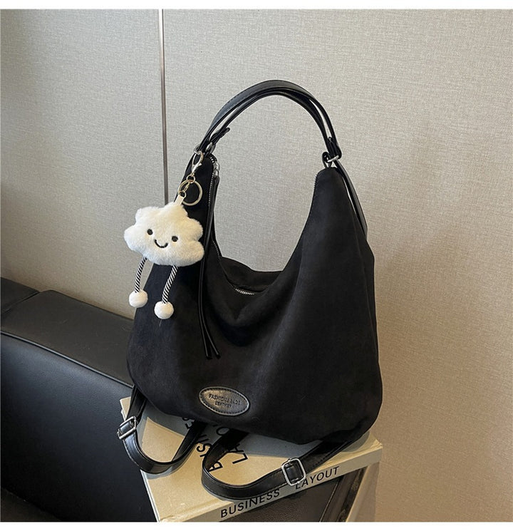 Weiches Wildleder Schlapp Schultertasche
