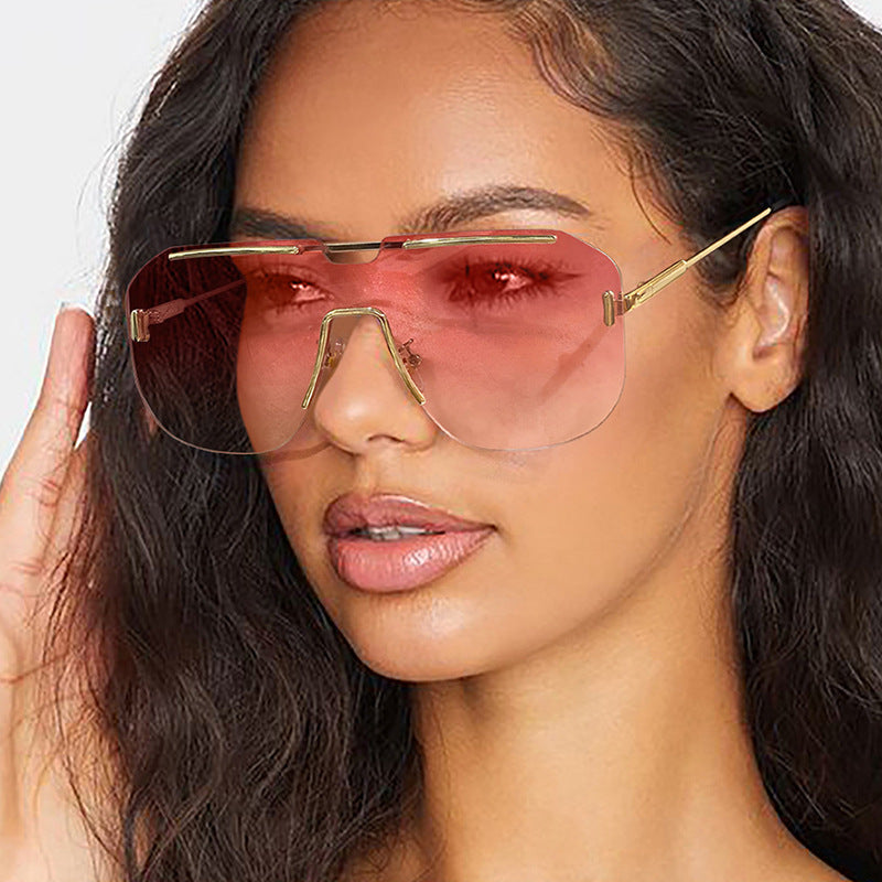 Damen geometrische Sonnenbrille mit stylischem Metallrahmen und UV-Schutz Karnz