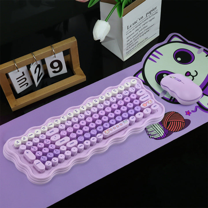Süßes ästhetisches kabelloses Tastatur- und Maus-Set Karnz
