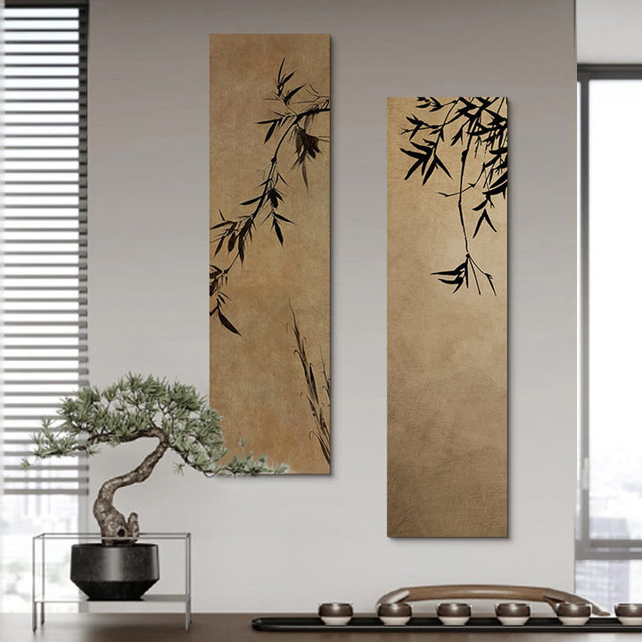 Abstract Bambus-inspirierte Wandkunst