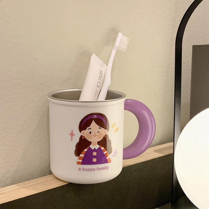 Keramiktasse mit Fröhlichem Familienmotiv Karnz