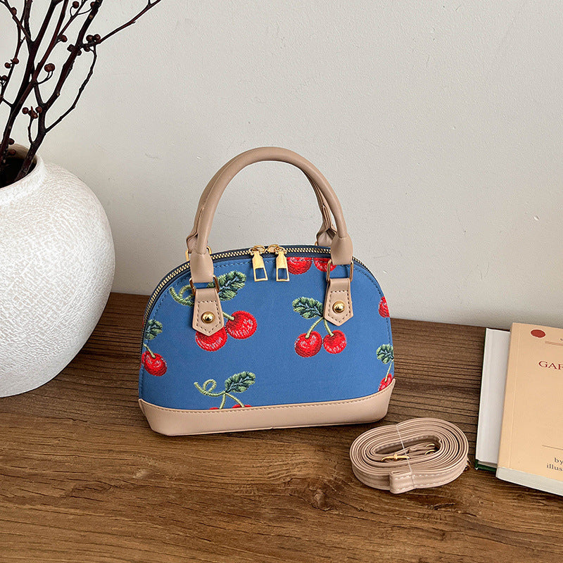 WoBestickte Kirschmuster-Handtasche Karnz