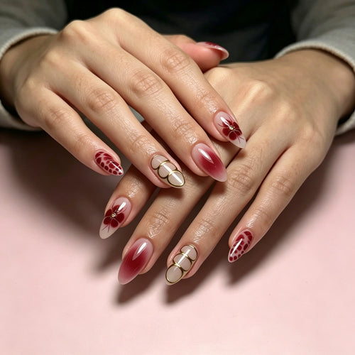 Elegante Ombre Acrylnagel-Verstärkungen Karnz