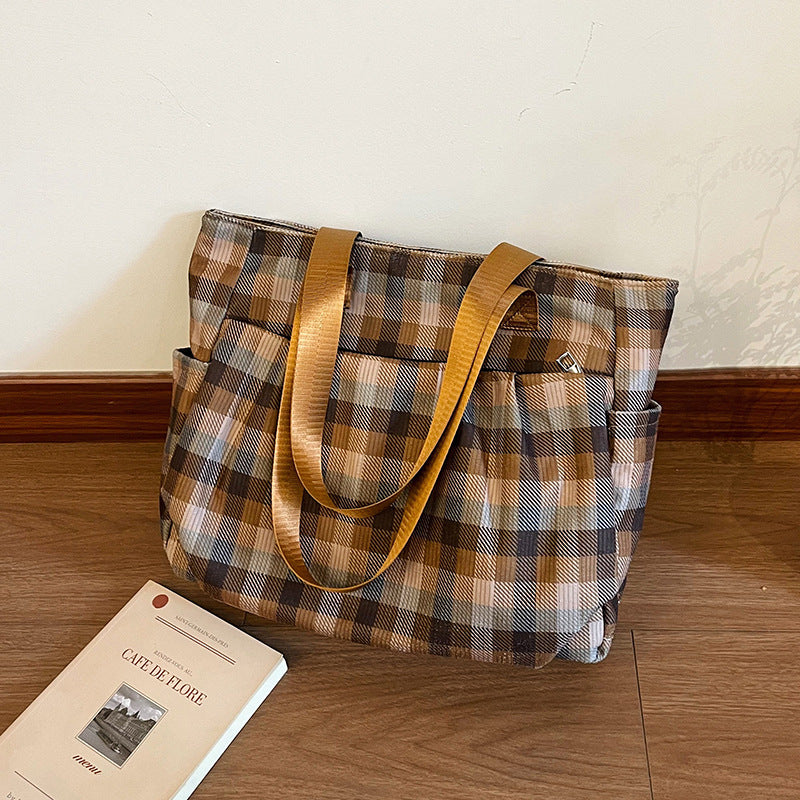 WoSpacious Plaid Utility Tote Bag Karnz