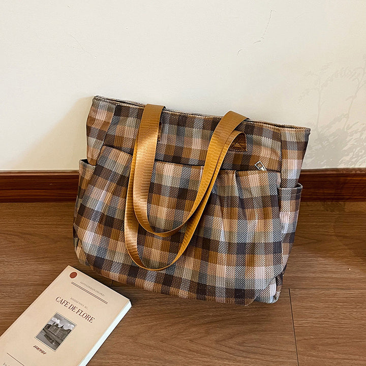 WoSpacious Plaid Utility Tote Bag Karnz